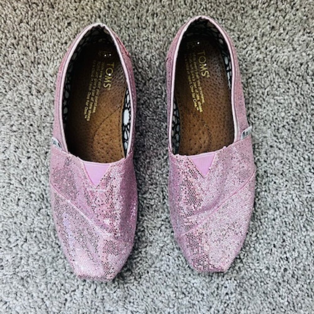 TOMS Sparkly Glitter Shoes size 5.5 - Picture 3 of 7